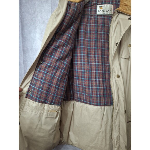 Vintage Lakeland Chore Jacket Barn Coat Womens Sz 40 Large Nylon Corduroy Collar - Picture 13 of 16